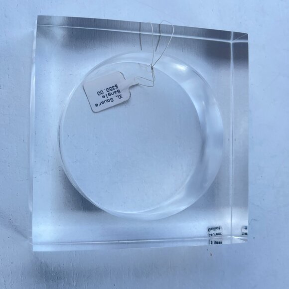 Laurent Guillot Lucite Square Bangle Bracelet Vintage Clear MSRP $350 - Picture 9 of 11